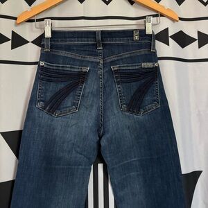 7 For All Mankind Women's Flare Jeans in Dark Blue Wash